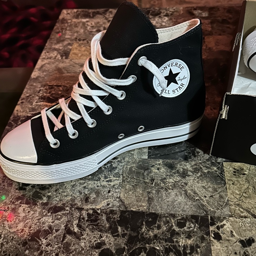 Black platform converse